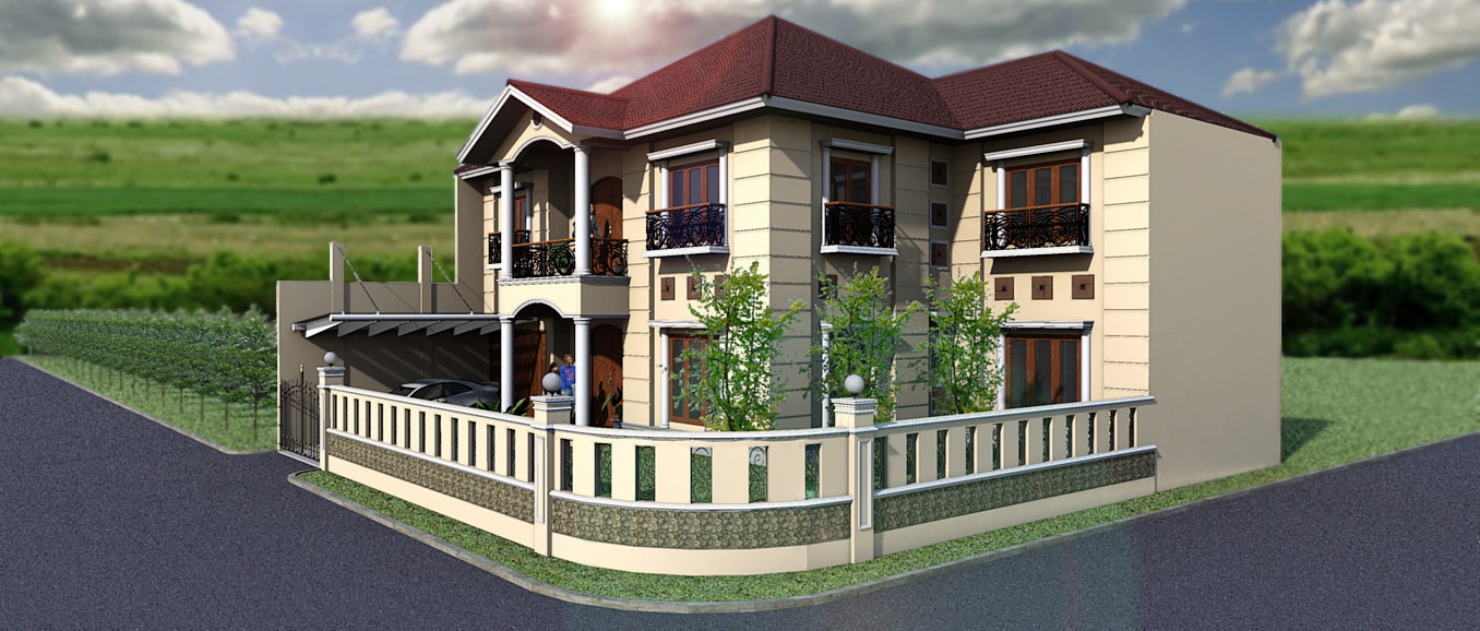 Desain Renovasi Rumah Klasik Kontemporer di Bintara Tampak Perspektif 
